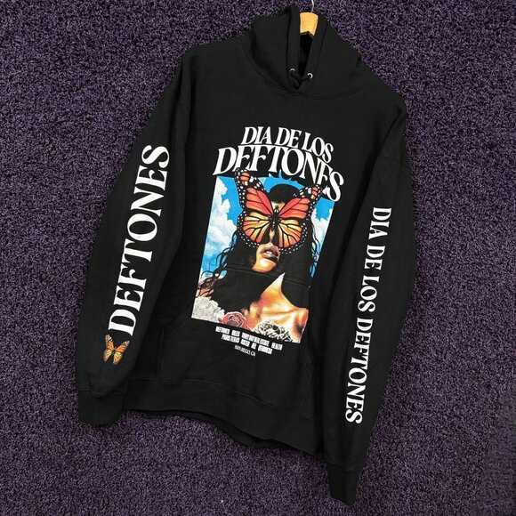 Deftones Dia de los Deftones Rock Show Line-Up Band Hoodie L - Picture 3 of 4